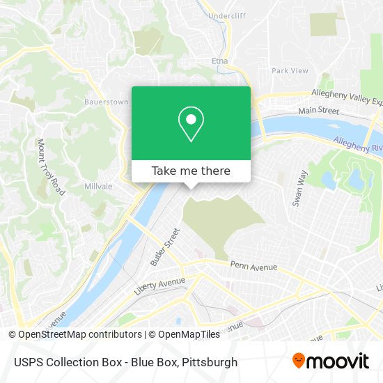 USPS Collection Box - Blue Box map