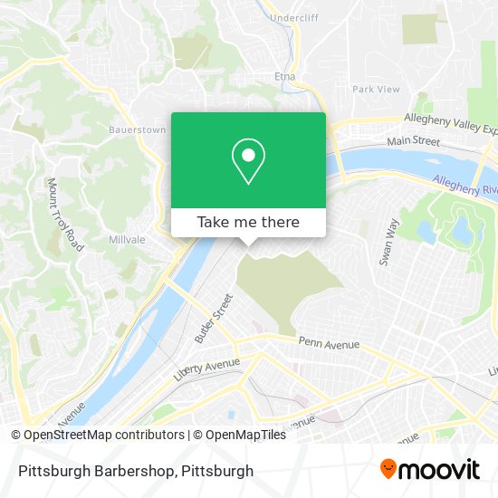 Mapa de Pittsburgh Barbershop