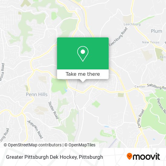 Mapa de Greater Pittsburgh Dek Hockey