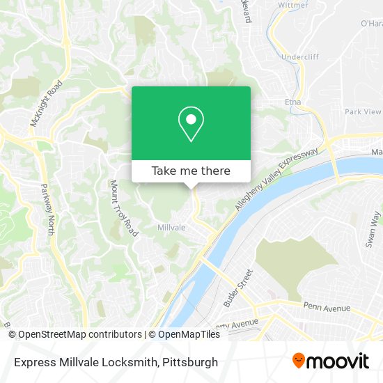 Mapa de Express Millvale Locksmith