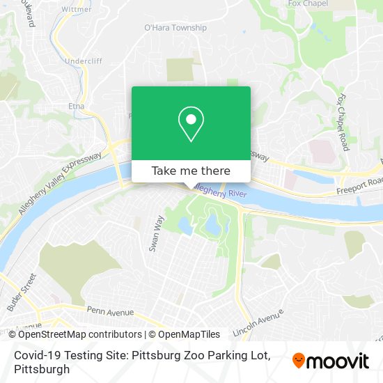 Mapa de Covid-19 Testing Site: Pittsburg Zoo Parking Lot