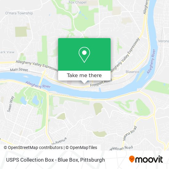 Mapa de USPS Collection Box - Blue Box