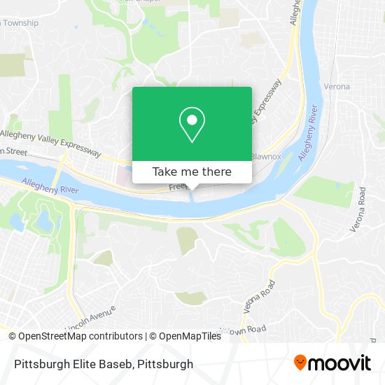 Pittsburgh Elite Baseb map