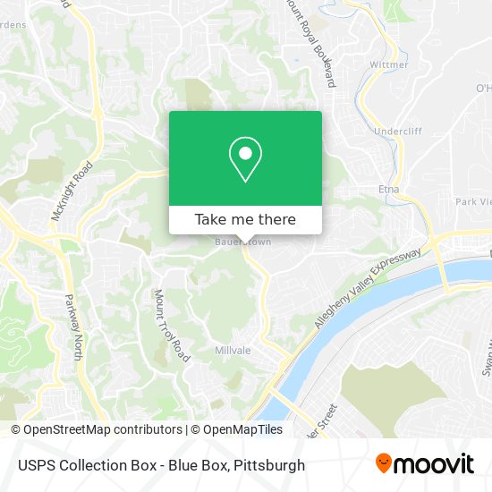 Mapa de USPS Collection Box - Blue Box