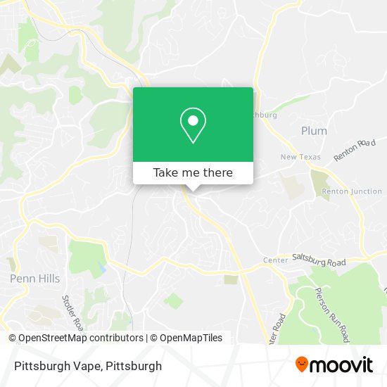 Mapa de Pittsburgh Vape