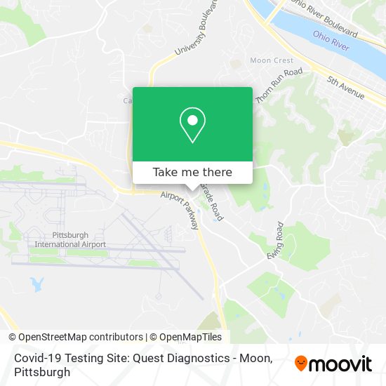 Covid-19 Testing Site: Quest Diagnostics - Moon map