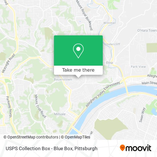 USPS Collection Box - Blue Box map