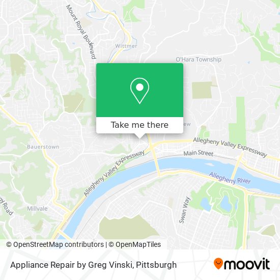 Appliance Repair by Greg Vinski map