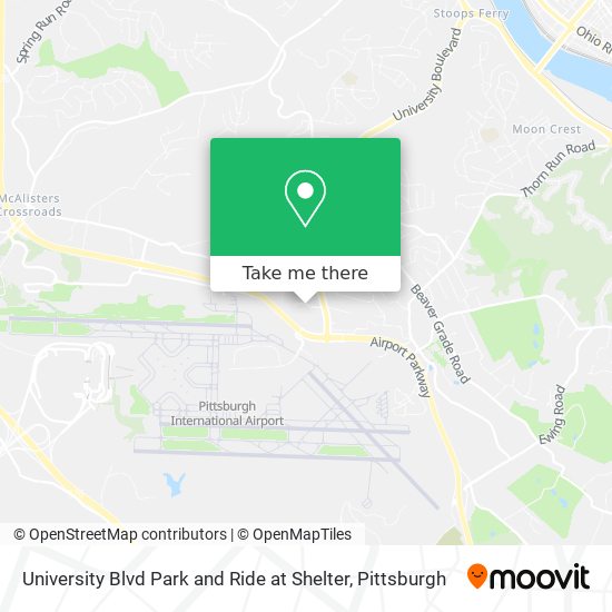 University Blvd Park and Ride at Shelter map