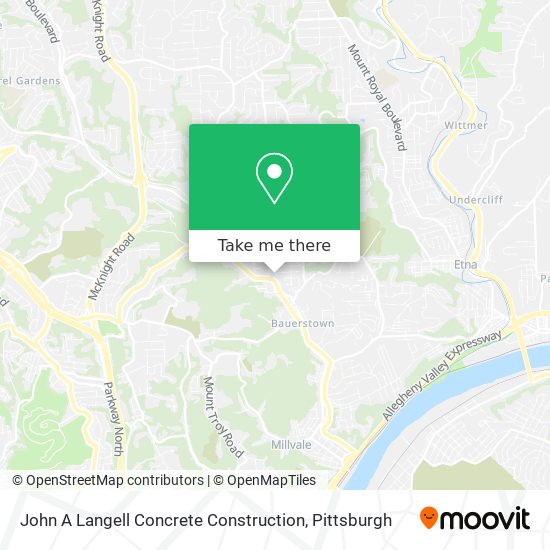 John A Langell Concrete Construction map