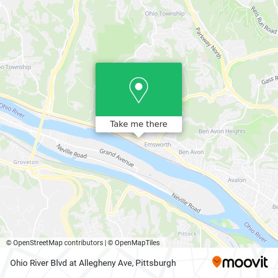 Ohio River Blvd at Allegheny Ave map