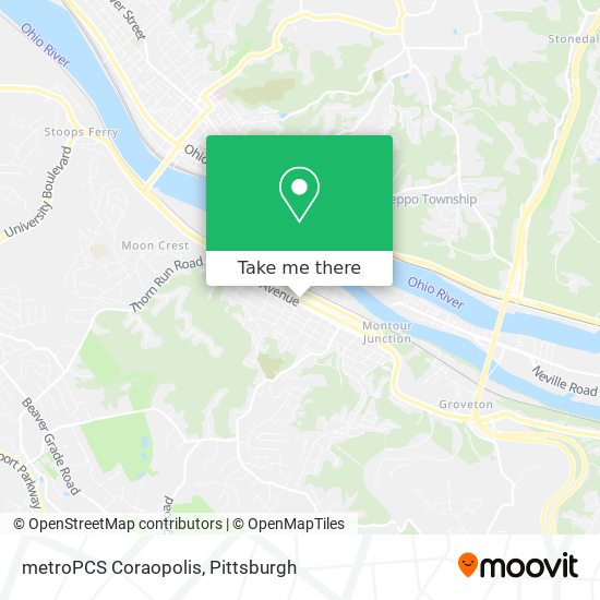 Mapa de metroPCS Coraopolis