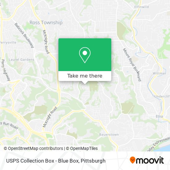 Mapa de USPS Collection Box - Blue Box