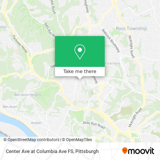Mapa de Center Ave at Columbia Ave FS