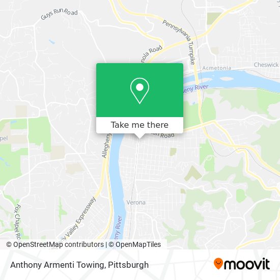 Mapa de Anthony Armenti Towing