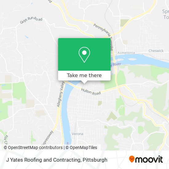 J Yates Roofing and Contracting map