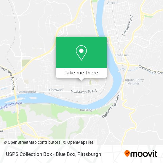 Mapa de USPS Collection Box - Blue Box