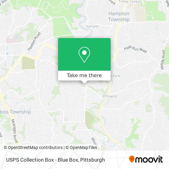 USPS Collection Box - Blue Box map