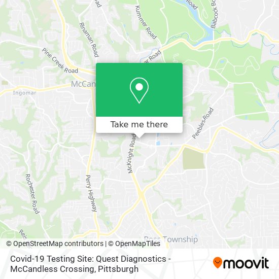 Mapa de Covid-19 Testing Site: Quest Diagnostics - McCandless Crossing