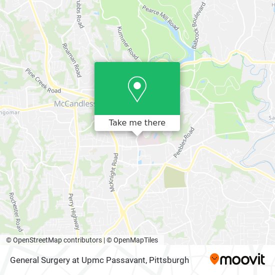 Mapa de General Surgery at Upmc Passavant