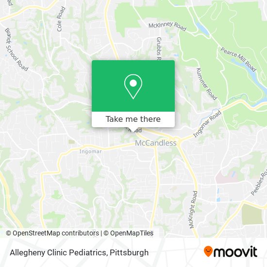 Allegheny Clinic Pediatrics map