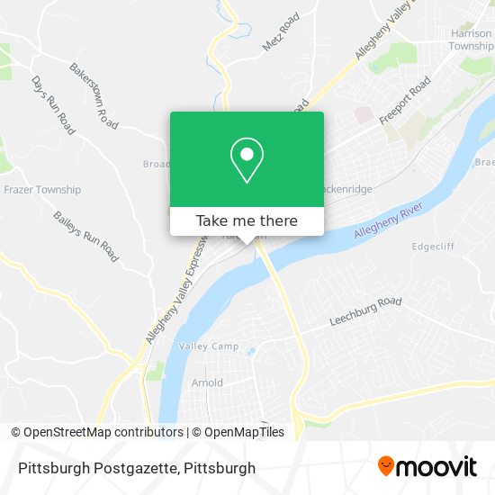 Mapa de Pittsburgh Postgazette