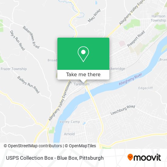 Mapa de USPS Collection Box - Blue Box