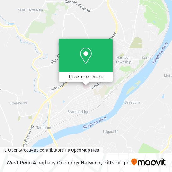West Penn Allegheny Oncology Network map