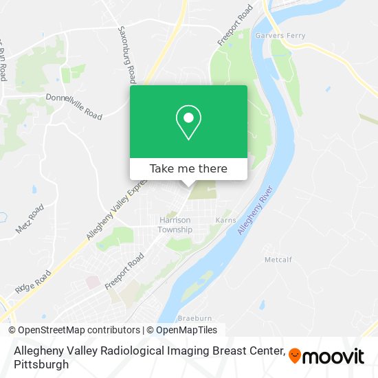 Allegheny Valley Radiological Imaging Breast Center map