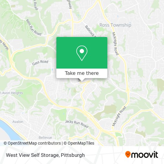 West View Self Storage map