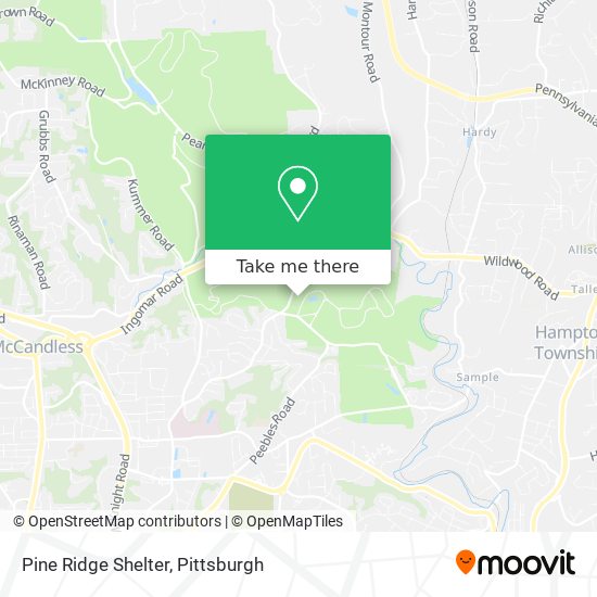 Mapa de Pine Ridge Shelter