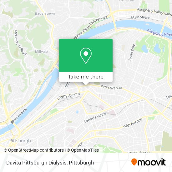 Mapa de Davita Pittsburgh Dialysis