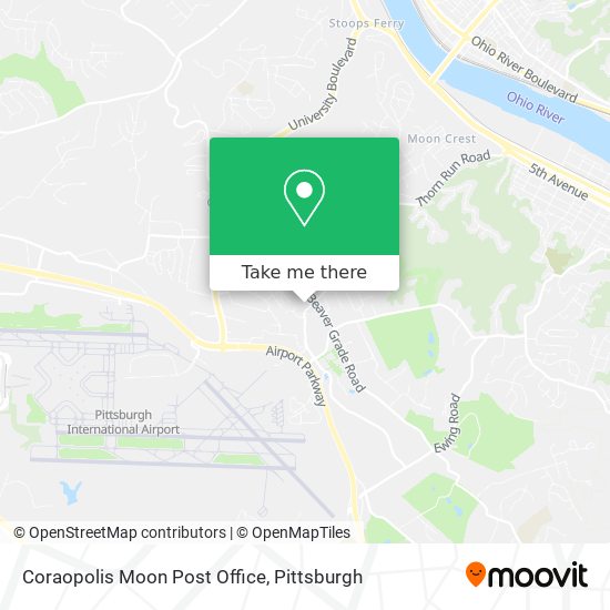 Coraopolis Moon Post Office map