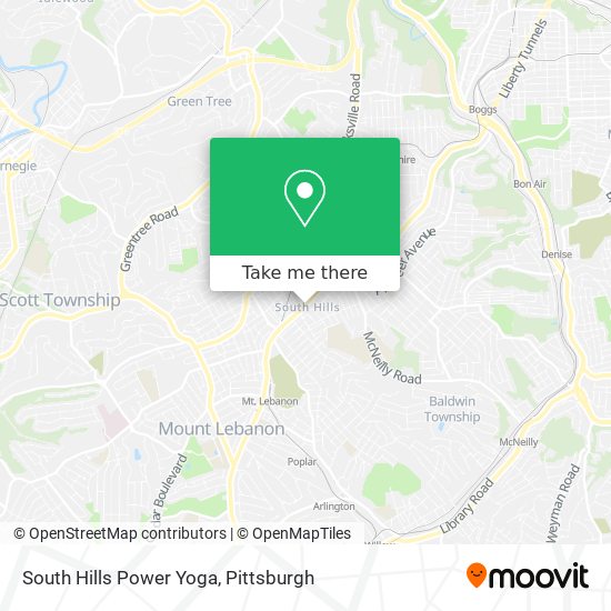 South Hills Power Yoga map