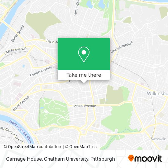 Carriage House, Chatham University map