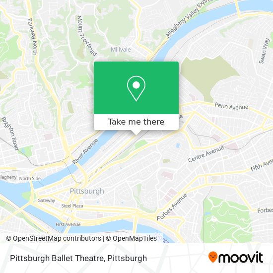 Mapa de Pittsburgh Ballet Theatre