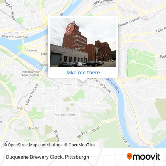 Duquesne Brewery Clock map