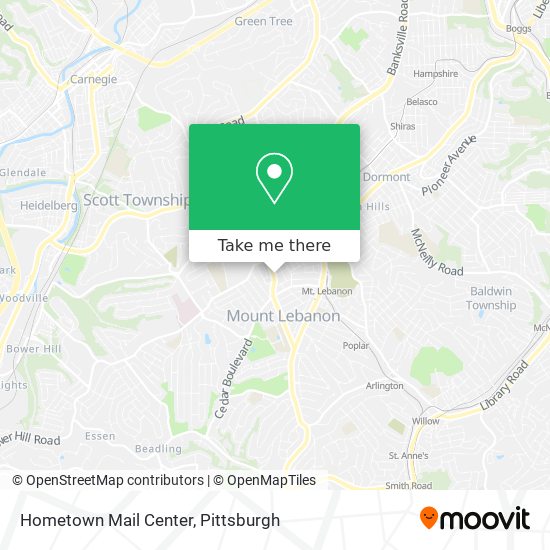 Mapa de Hometown Mail Center