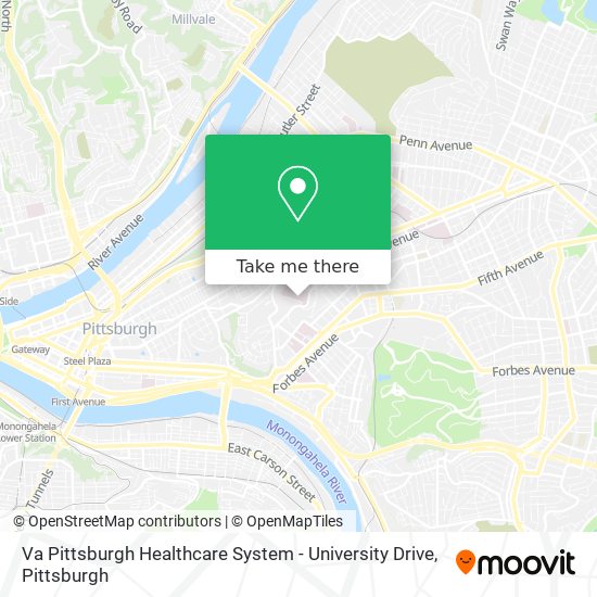 Mapa de Va Pittsburgh Healthcare System - University Drive