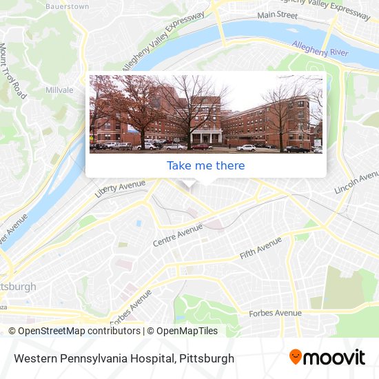 Western Pennsylvania Hospital map