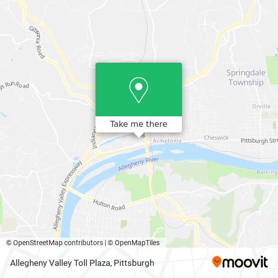 Allegheny Valley Toll Plaza map