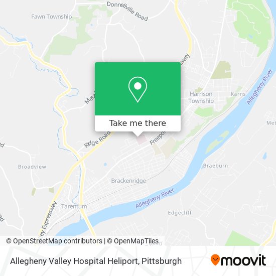 Allegheny Valley Hospital Heliport map