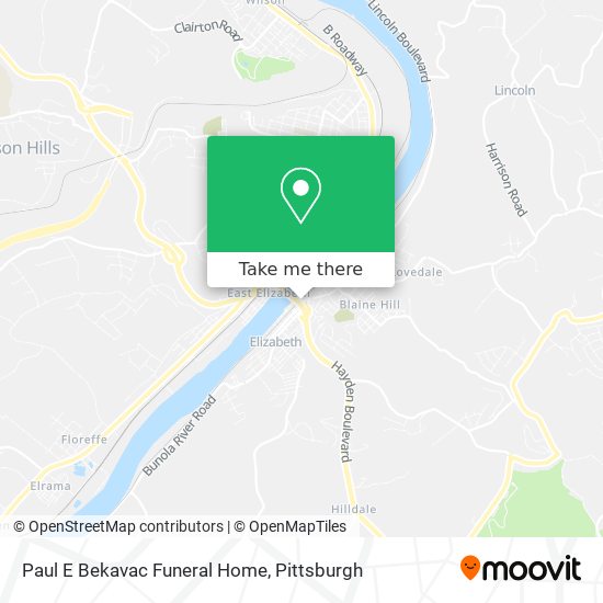 Paul E Bekavac Funeral Home map