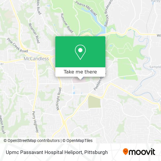 Upmc Passavant Hospital Heliport map