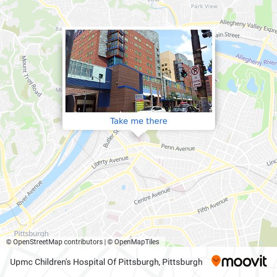 Upmc Children's Hospital Of Pittsburgh map
