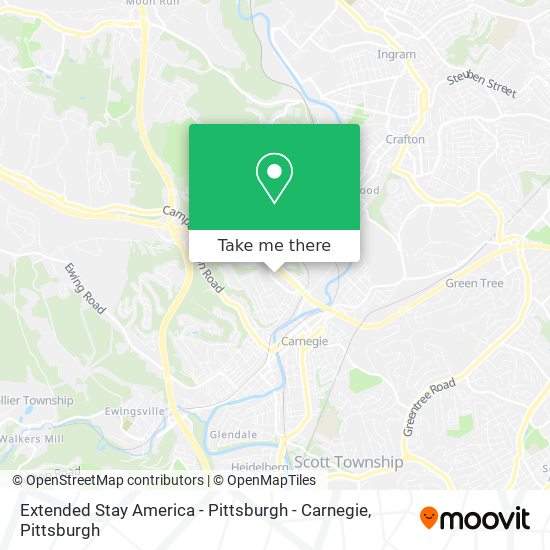 Extended Stay America - Pittsburgh - Carnegie map