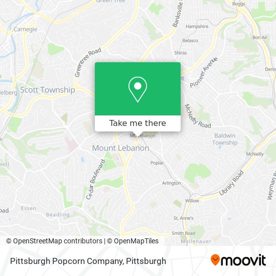 Mapa de Pittsburgh Popcorn Company