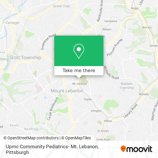 Mapa de Upmc Community Pediatrics- Mt. Lebanon