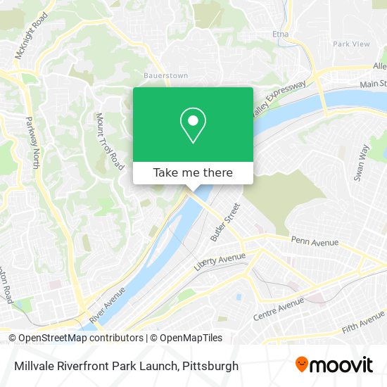 Mapa de Millvale Riverfront Park Launch