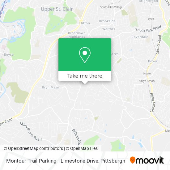 Montour Trail Parking - Limestone Drive map